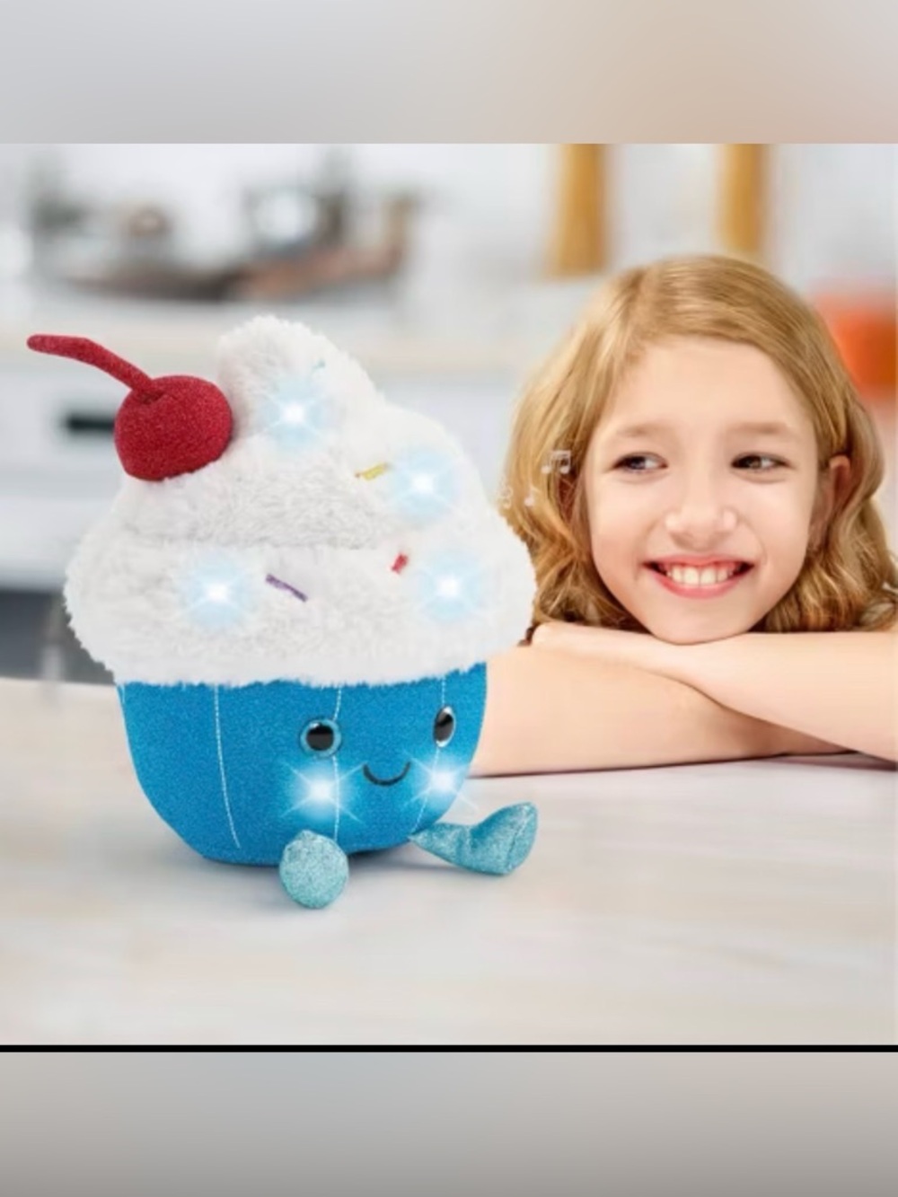 Fao Schwarz 11” Glow Brights Plush LED With Sound Cupcake: Polyester Stuffed Toy